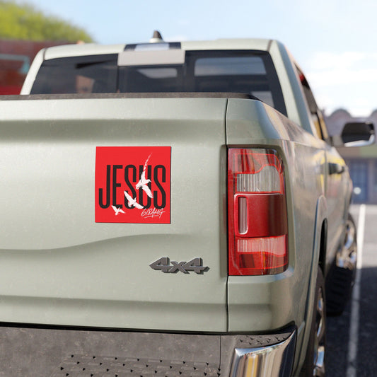 "Jesus x 618AMG” Red Car Magnet - Broke & Dreamin' Magnets