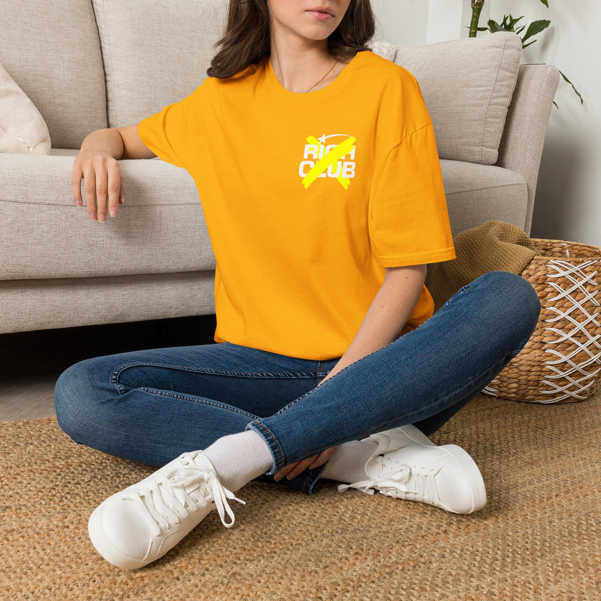 "Rich Club" Yellow Logo Unisex T-Shirt - Broke & Dreamin' T-Shirts