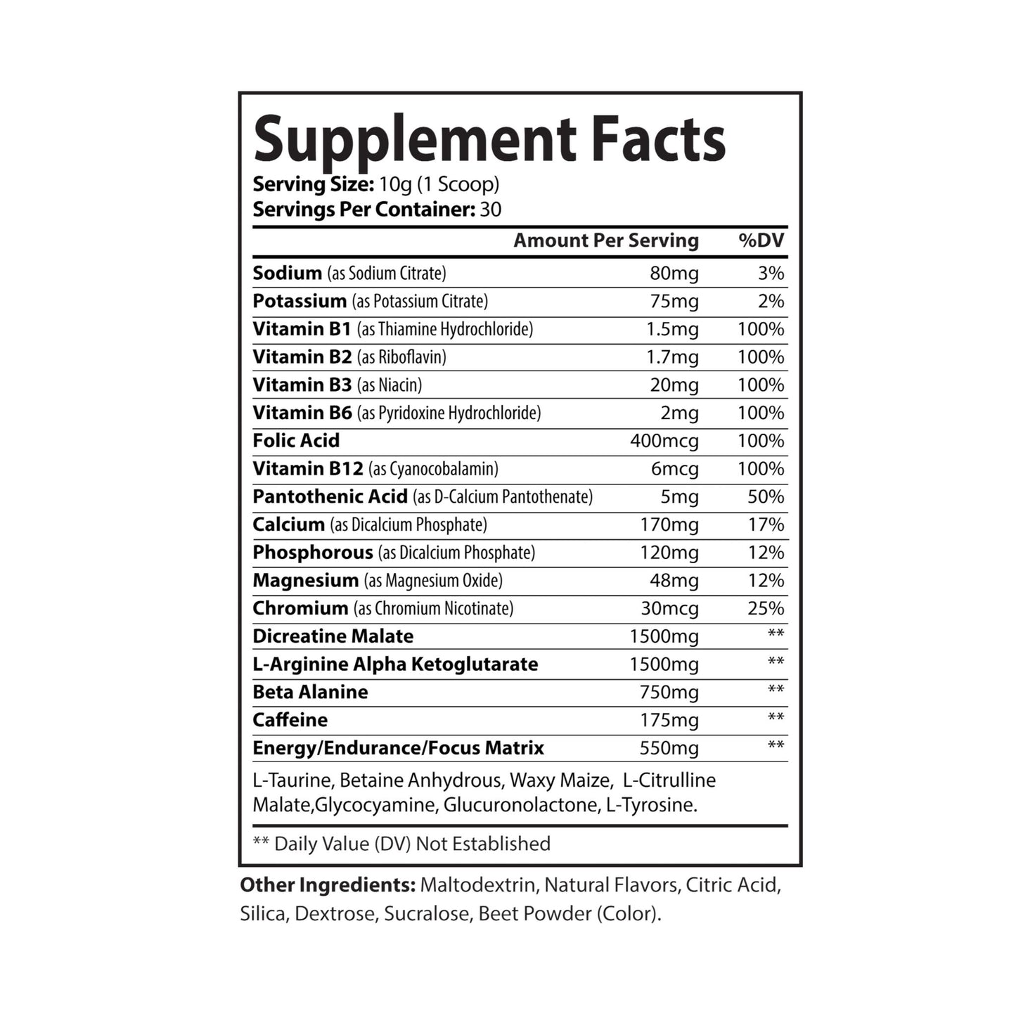 Pre-Workout Supplement, Watermelon (300g, 10.58oz) - Broke & Dreamin' Supplements