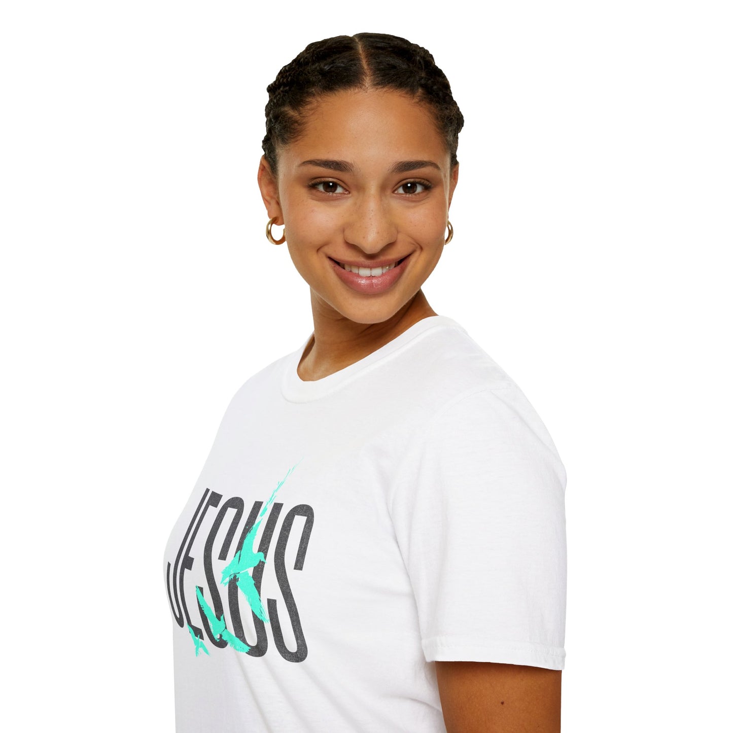 "Jesus Teal Logo” Unisex T-Shirt - Broke & Dreamin' T-Shirts
