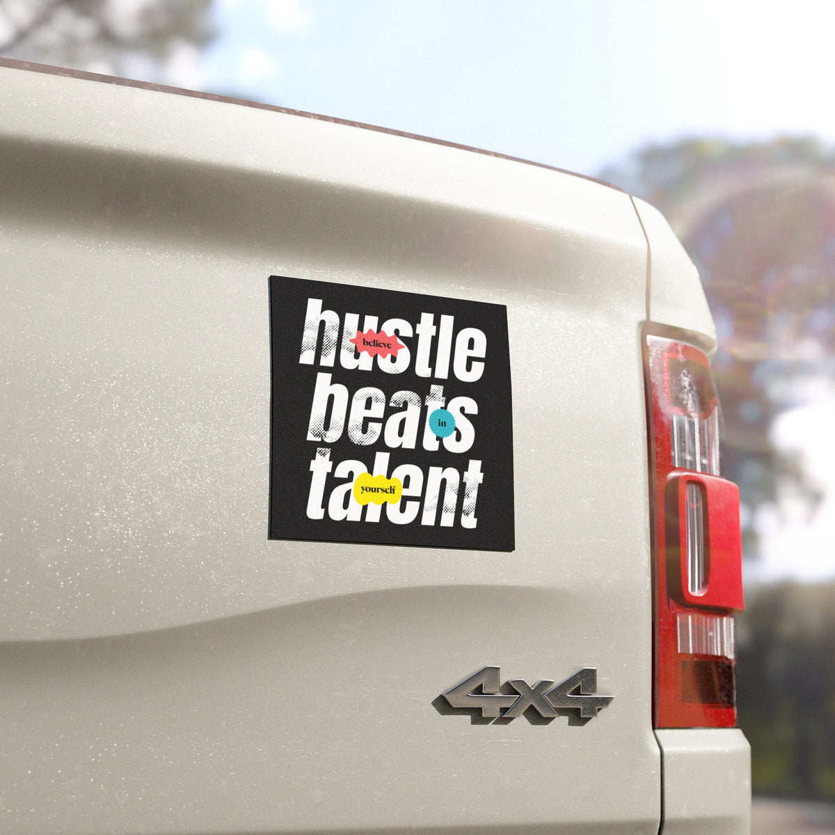 "Hustle Beats Talent” Car Magnet - Broke & Dreamin' Magnets