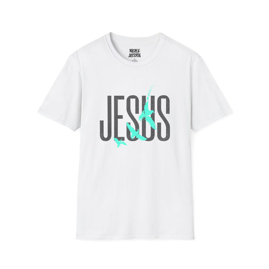 "Jesus Teal Logo” Unisex T-Shirt - Broke & Dreamin' T-Shirts