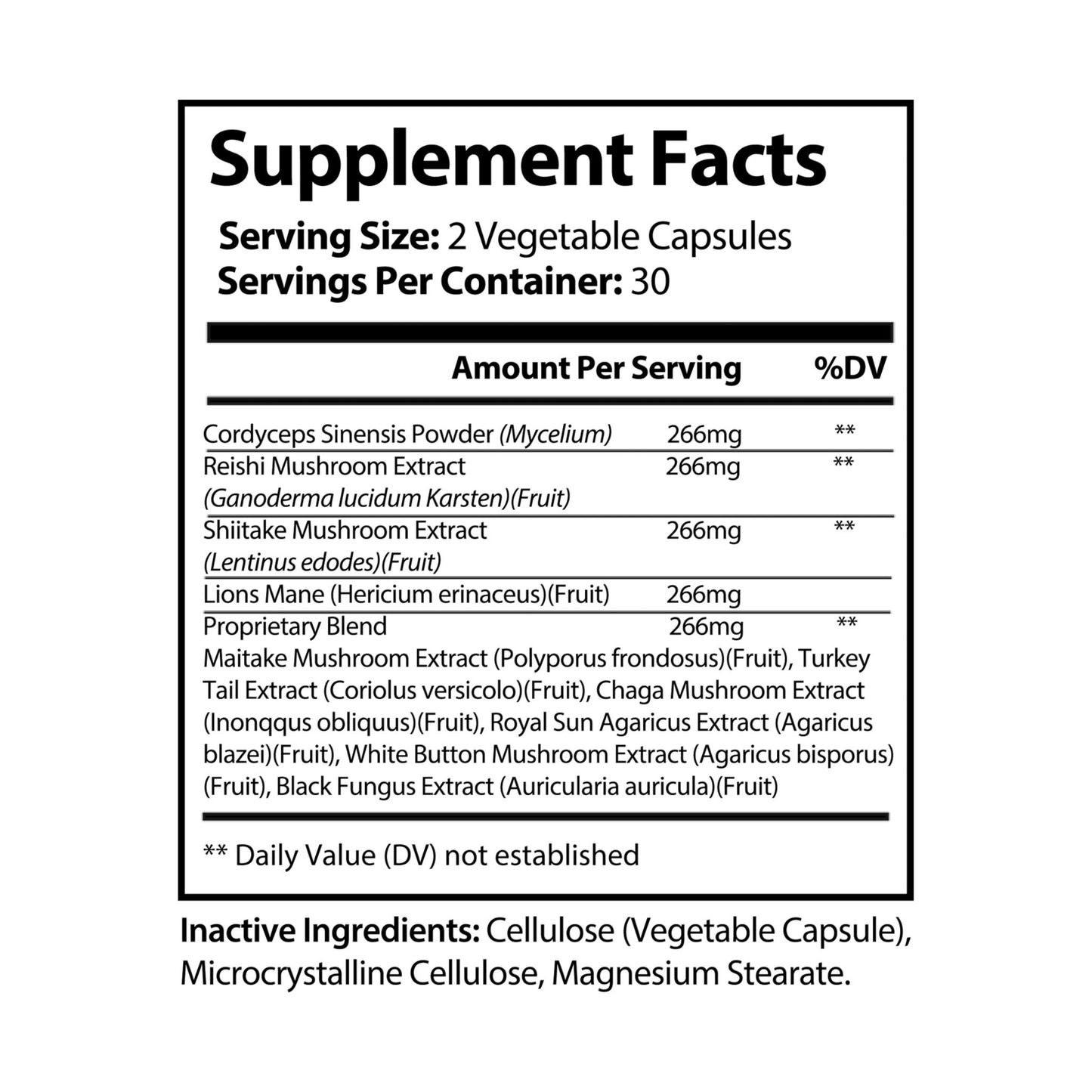 Mushroom Blend Supplement (60 Capsules) - Broke & Dreamin' Supplements