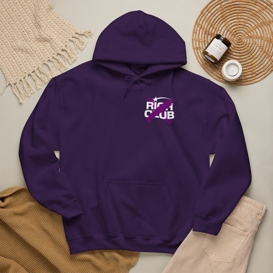 "Rich Club" Purple Logo Unisex College Hoodie - Broke & Dreamin' Hoodies