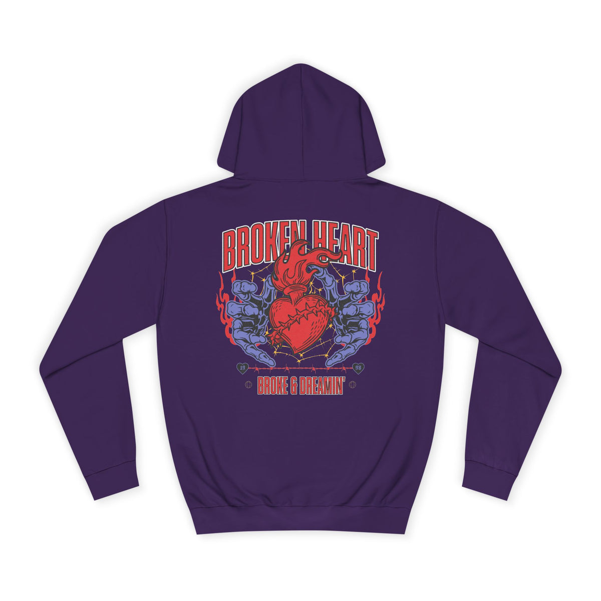"Heartless" Unisex College Hoodie - Broke & Dreamin' Hoodies