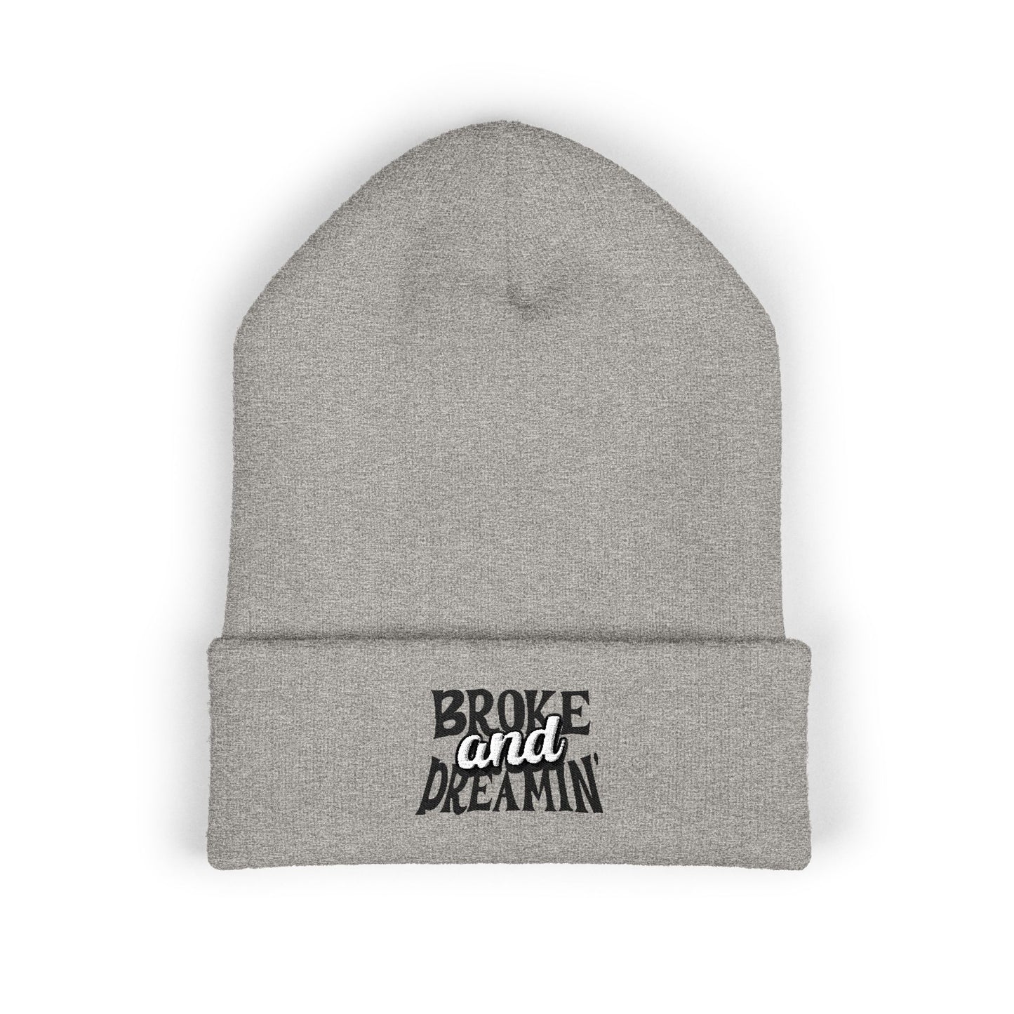"Broke and Dreamin' Logo" Embroidered Cuffed Beanie - Broke & Dreamin' Beanies