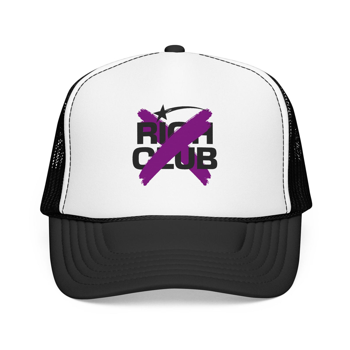 "Rich Club" Purple Logo Unisex Foam Trucker Hat - Broke and Dreamin' Hats