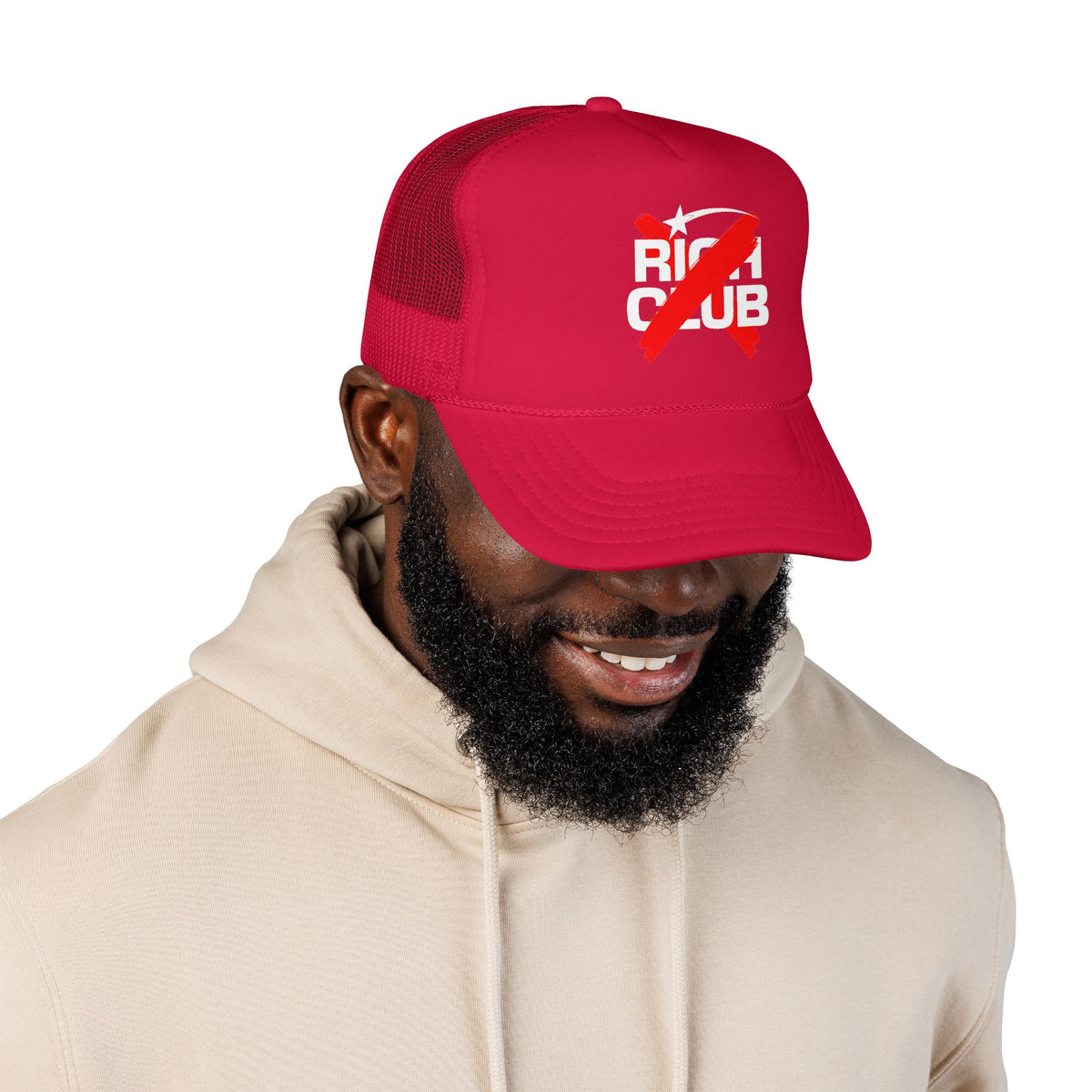 "Rich Club" Red Logo Unisex Foam Trucker Hat - Broke and Dreamin' Hats