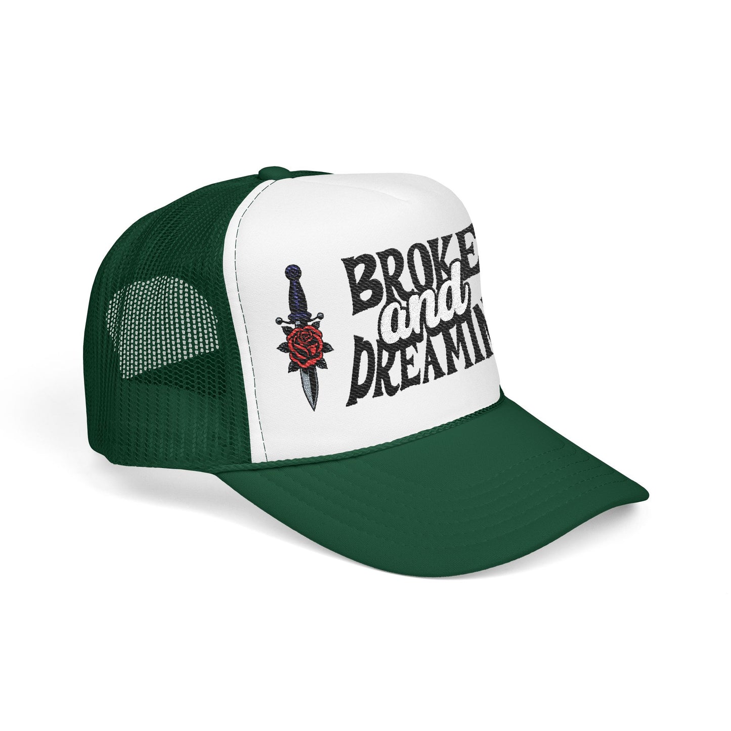"Knife/Rose" Unisex Foam Trucker Hat - Broke and Dreamin' Hats