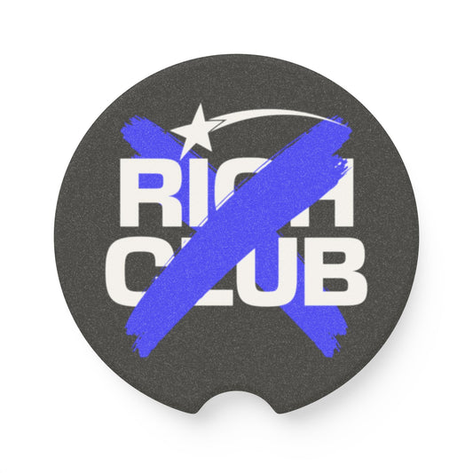 "Rich Club" Blue Logo Soapstone Car Coaster – Broke & Dreamin' Car Cup Holder Coaster