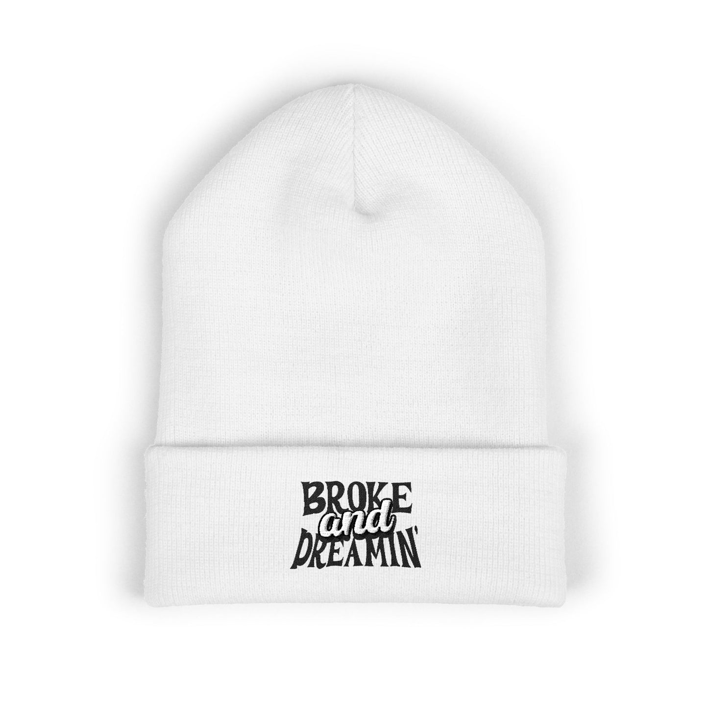 "Broke and Dreamin' Logo" Embroidered Cuffed Beanie - Broke & Dreamin' Beanies