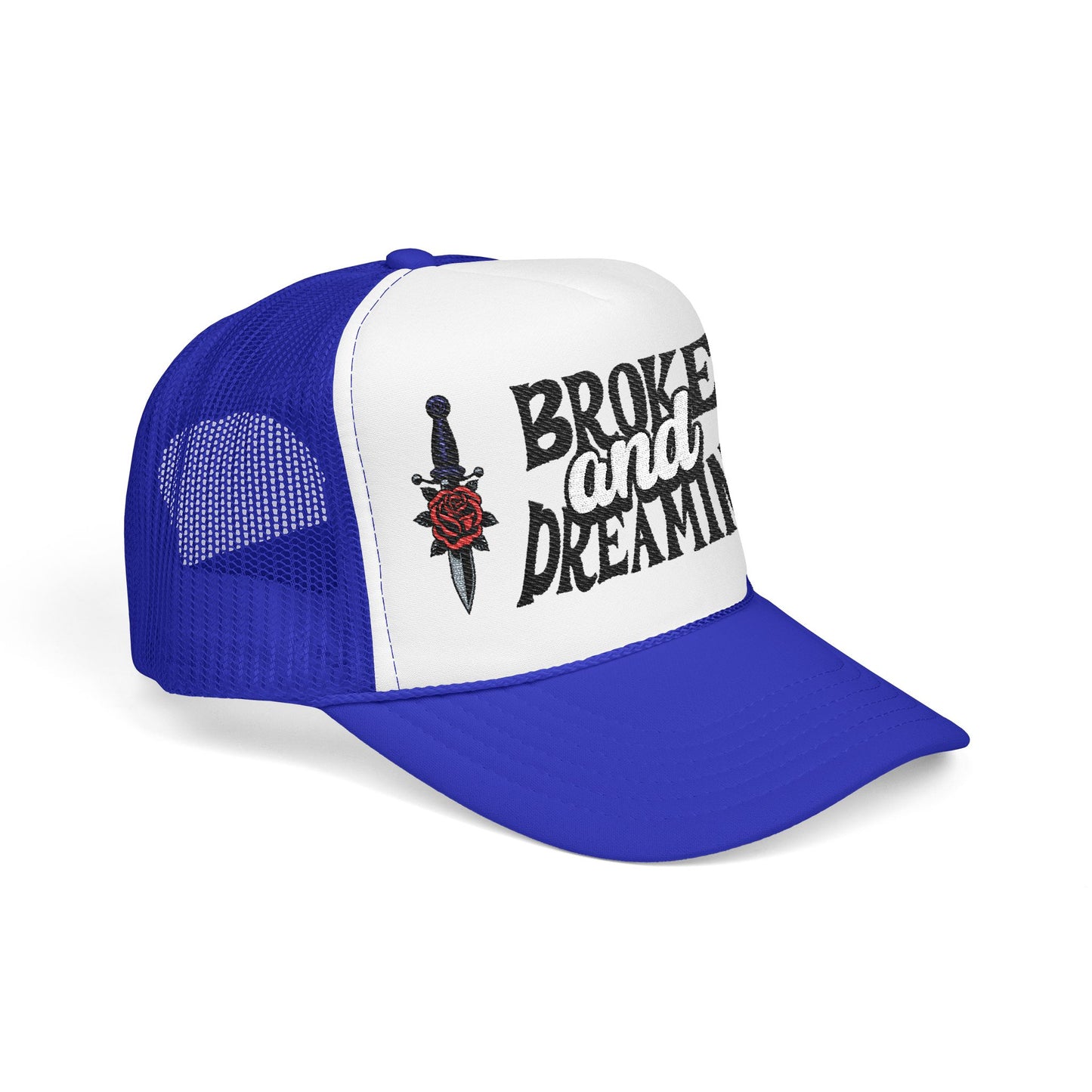 "Knife/Rose" Unisex Foam Trucker Hat - Broke and Dreamin' Hats