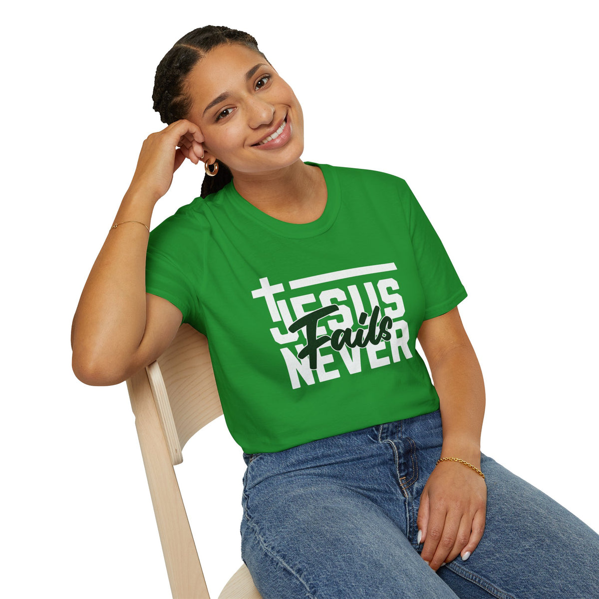 "Jesus Never Fails” Unisex T-Shirt - Broke & Dreamin' T-Shirts