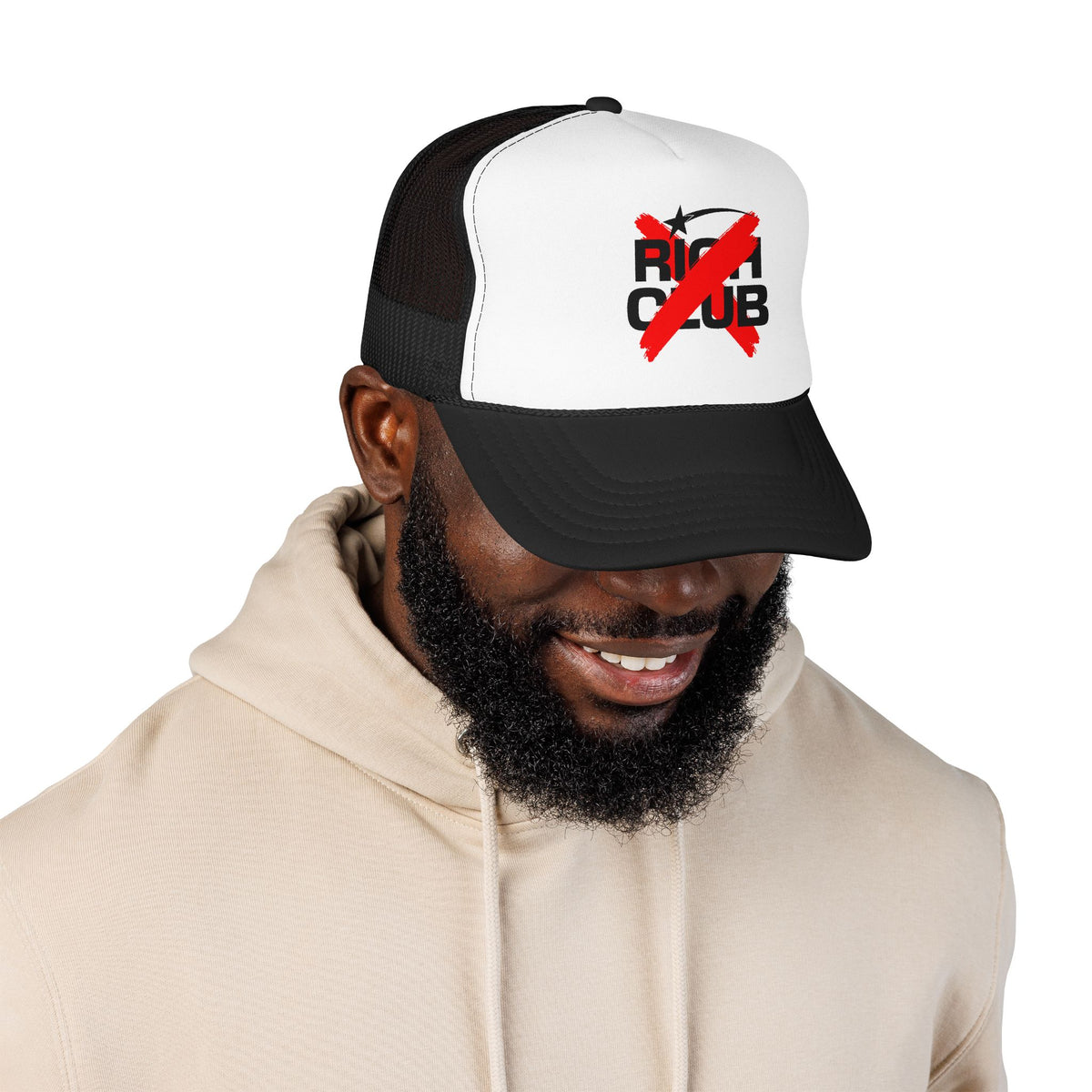 "Rich Club" Red Logo Unisex Foam Trucker Hat - Broke and Dreamin' Hats