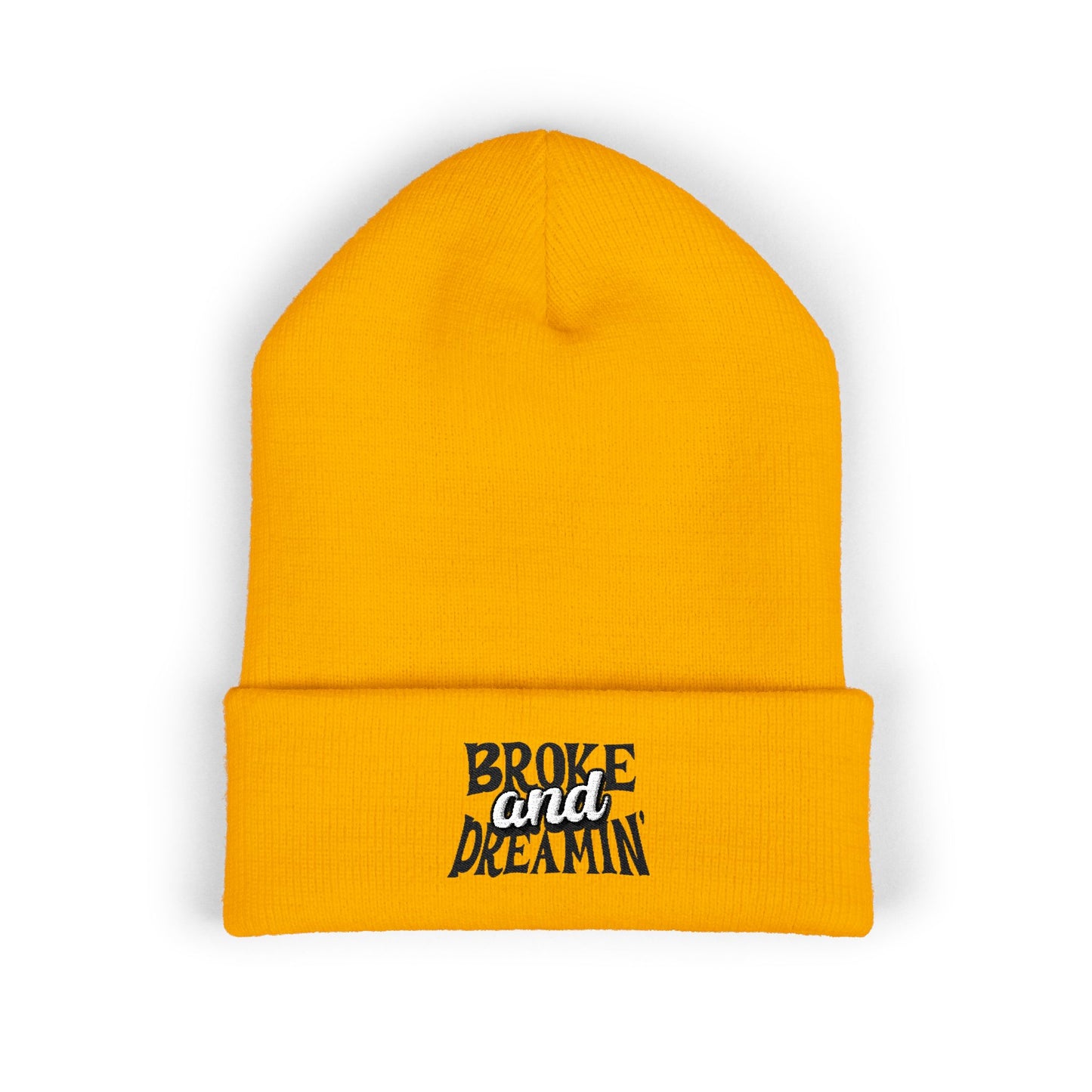 "Broke and Dreamin' Logo" Embroidered Cuffed Beanie - Broke & Dreamin' Beanies