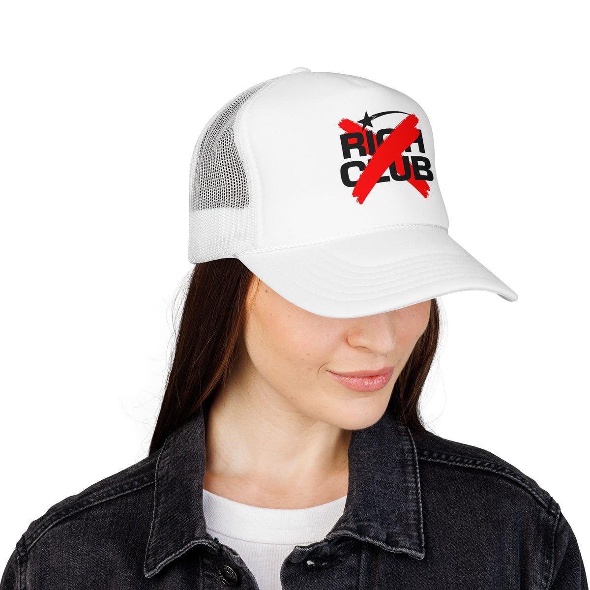"Rich Club" Red Logo Unisex Foam Trucker Hat - Broke and Dreamin' Hats