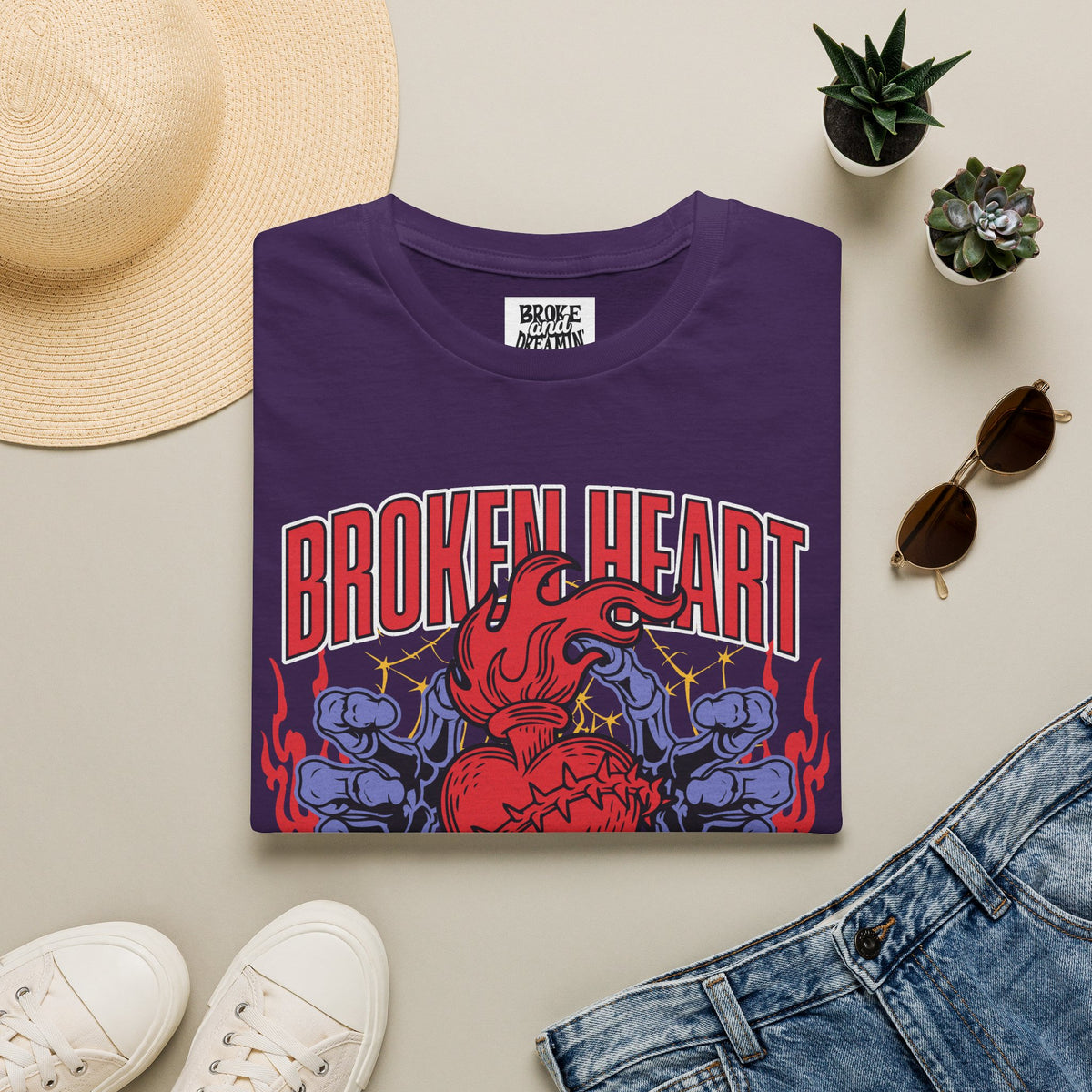 “Broken Heart” Unisex T-Shirt - Broke & Dreamin' T-Shirts