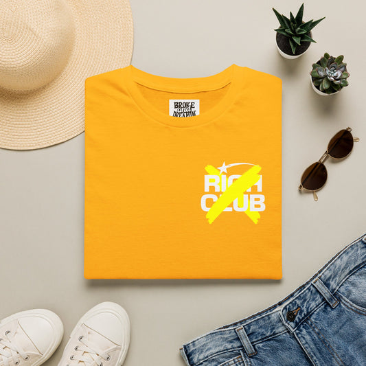 "Rich Club" Yellow Logo Unisex T-Shirt - Broke & Dreamin' T-Shirts