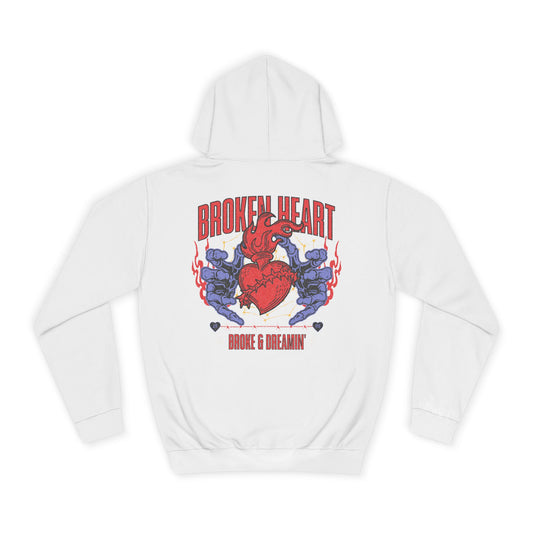 "Heartless" Unisex College Hoodie - Broke & Dreamin' Hoodies