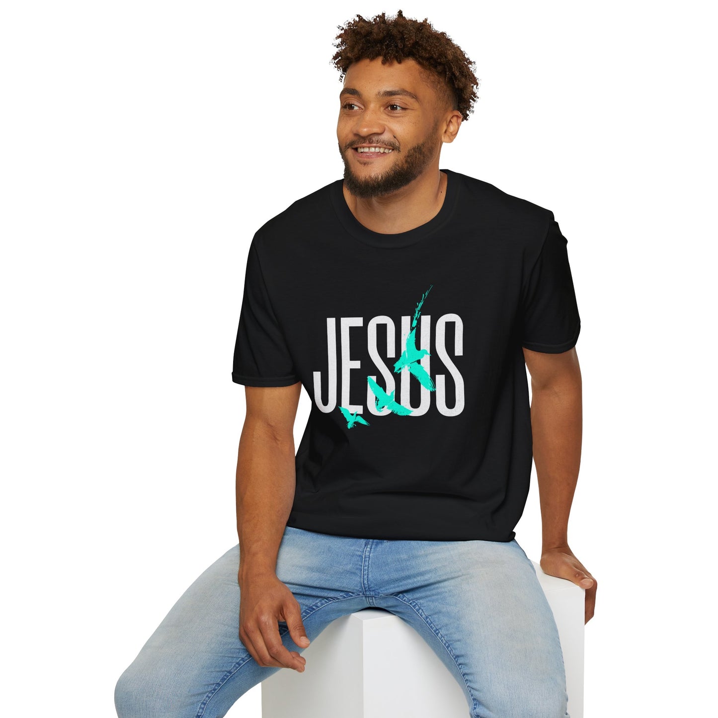 "Jesus Teal Logo” Unisex T-Shirt - Broke & Dreamin' T-Shirts