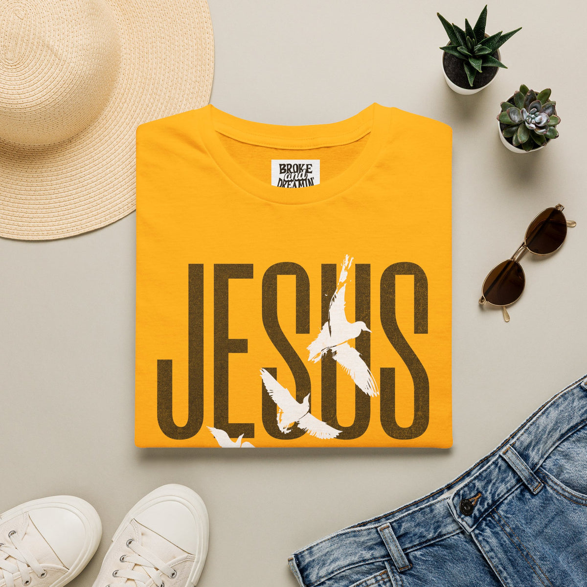 "Jesus Logo” Unisex T-Shirt - Broke & Dreamin' T-Shirts