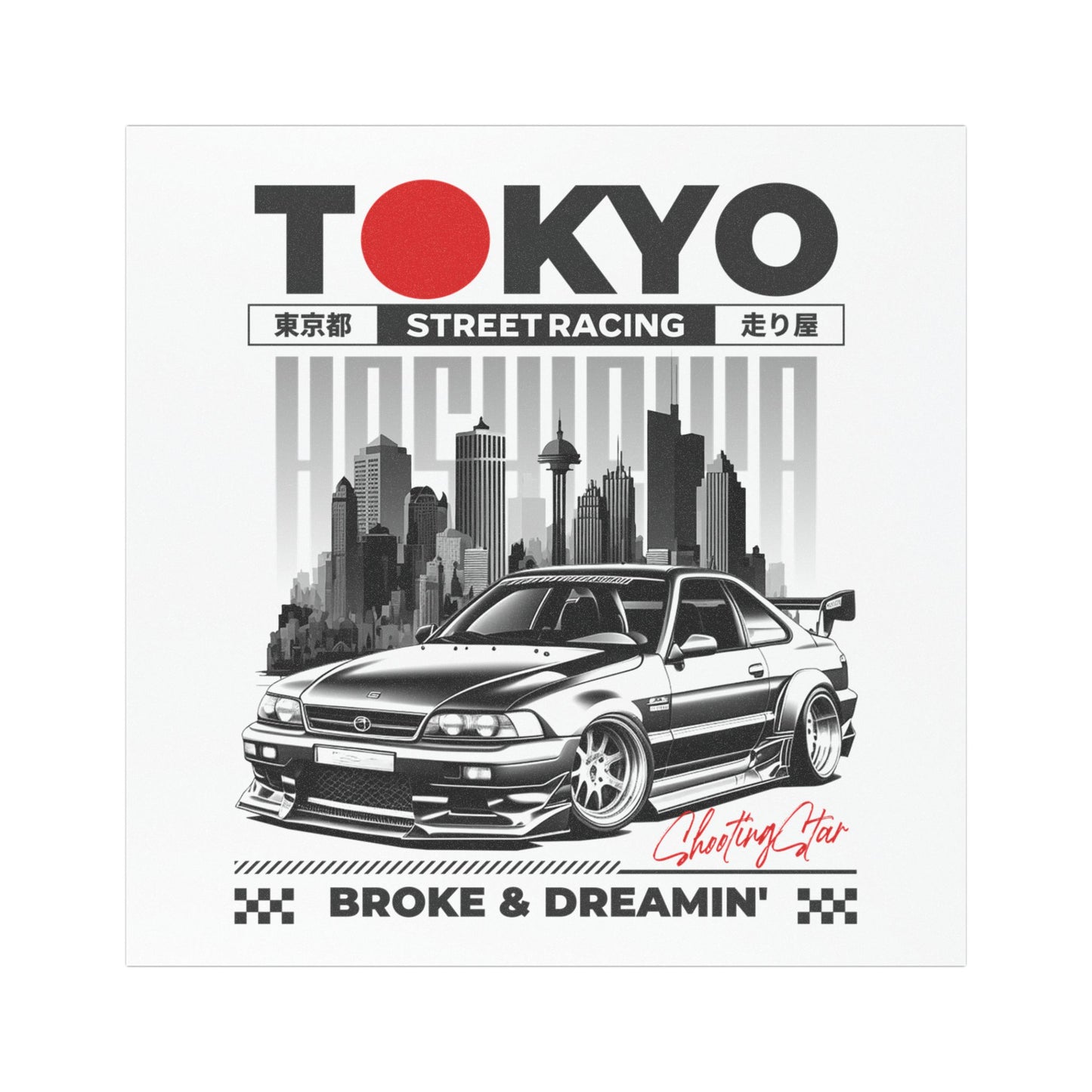 "Tokyo Street Racing” Car Magnet - Broke & Dreamin' Magnets