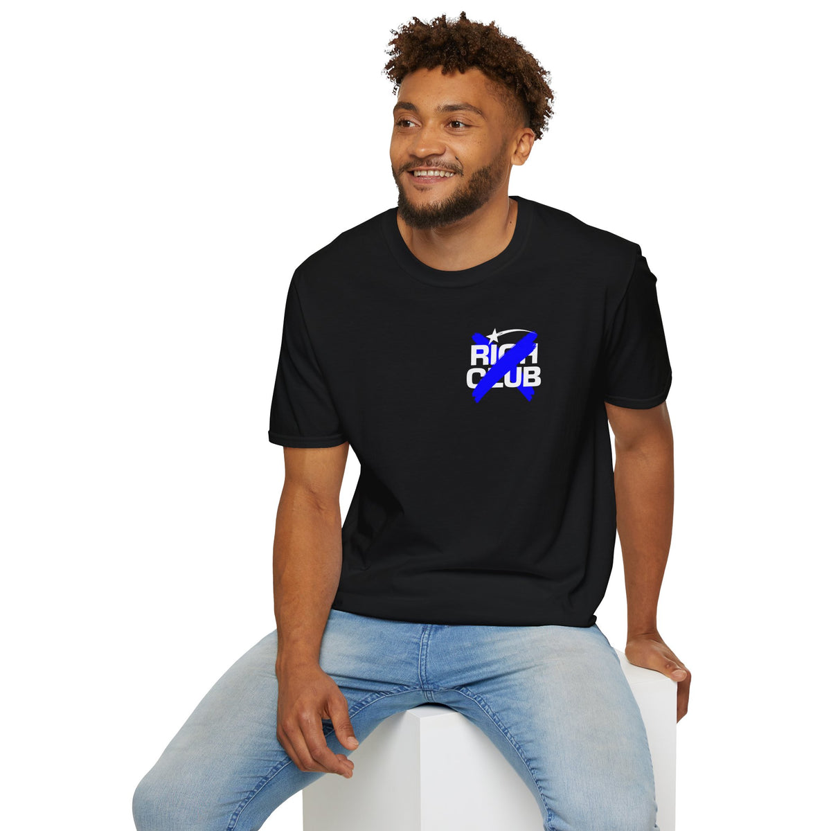 "Rich Club" Blue Logo Unisex T-Shirt - Broke & Dreamin' T-Shirts