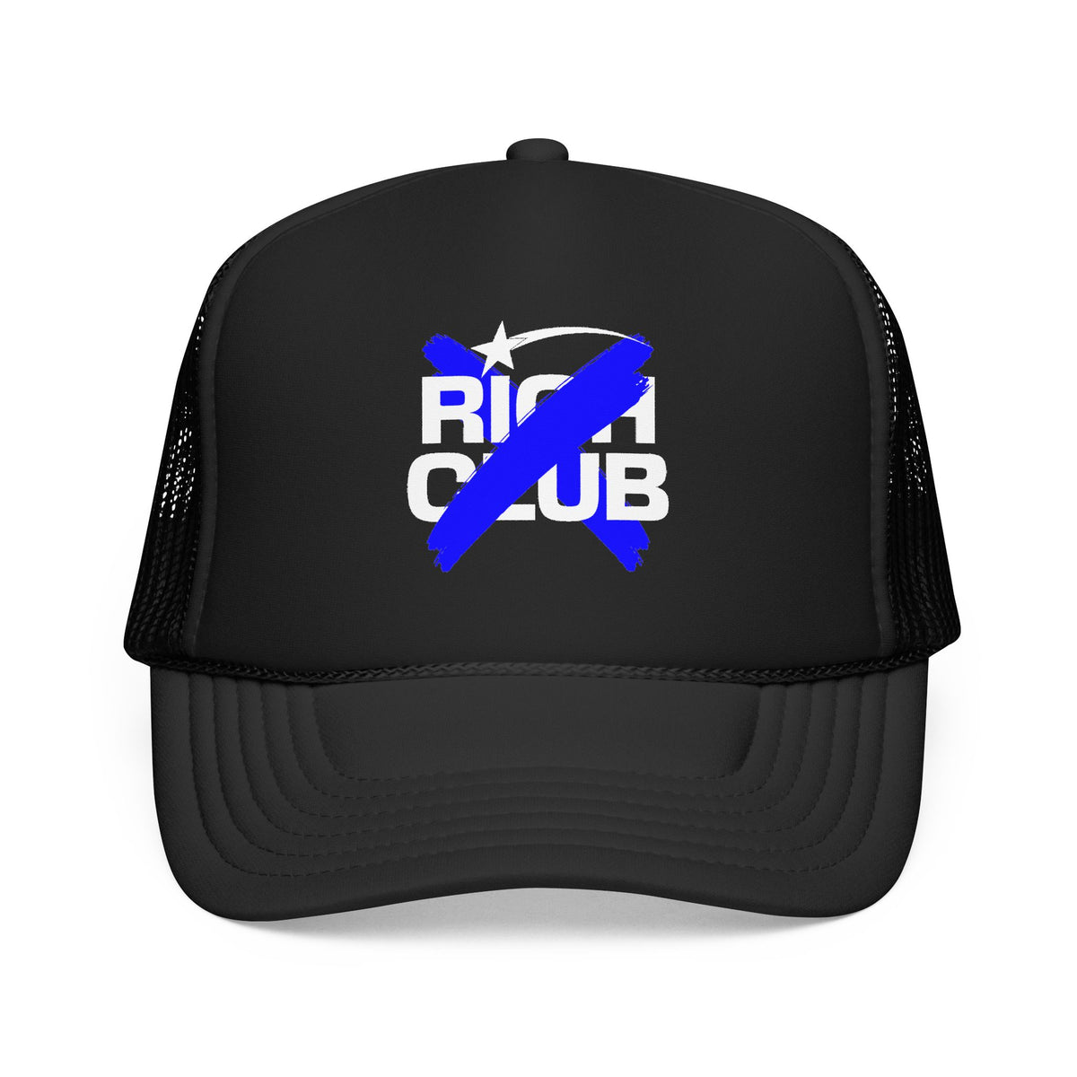 "Rich Club" Blue Logo Unisex Foam Trucker Hat - Broke and Dreamin' Hats