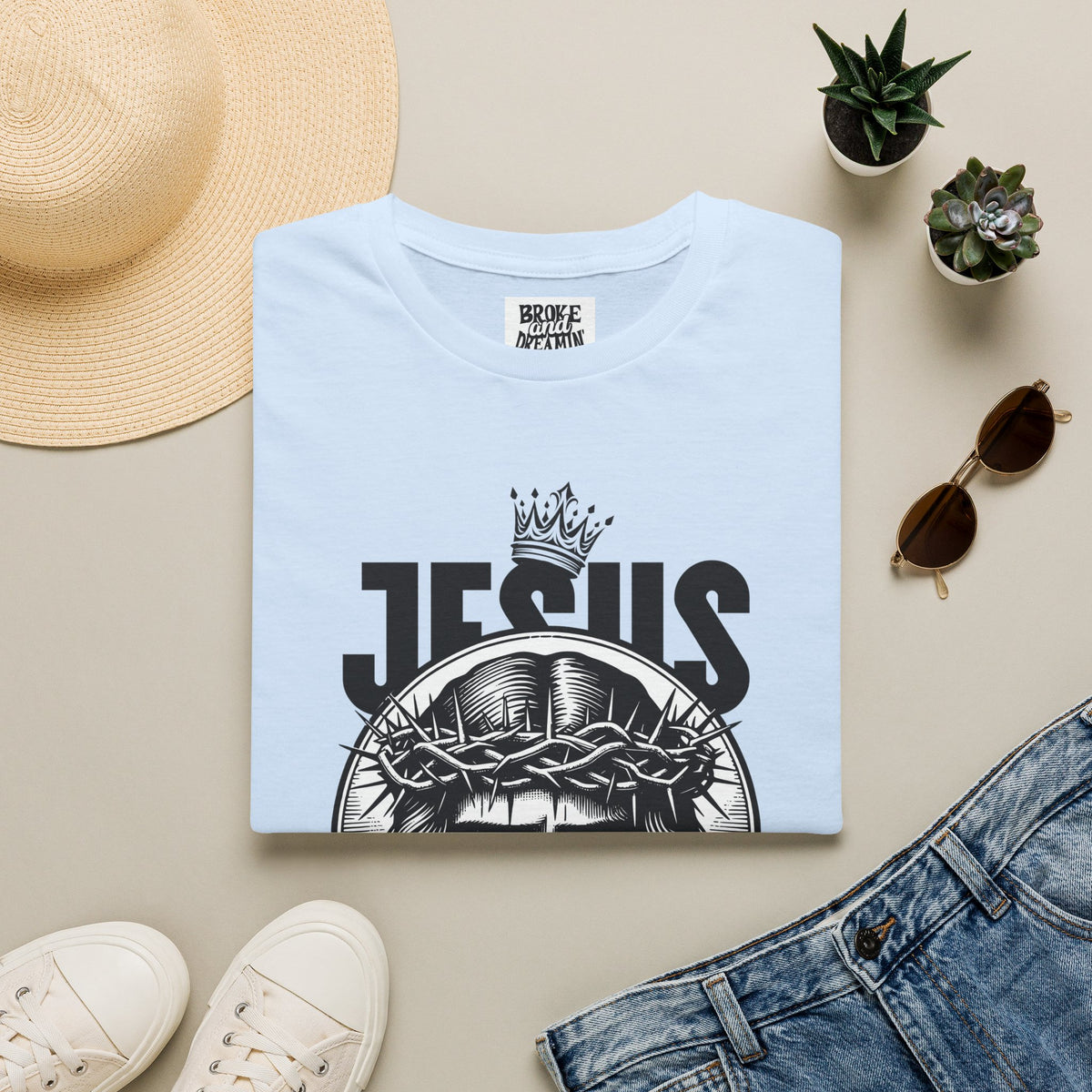 "Jesus Is King” Unisex T-Shirt - Broke & Dreamin' T-Shirts
