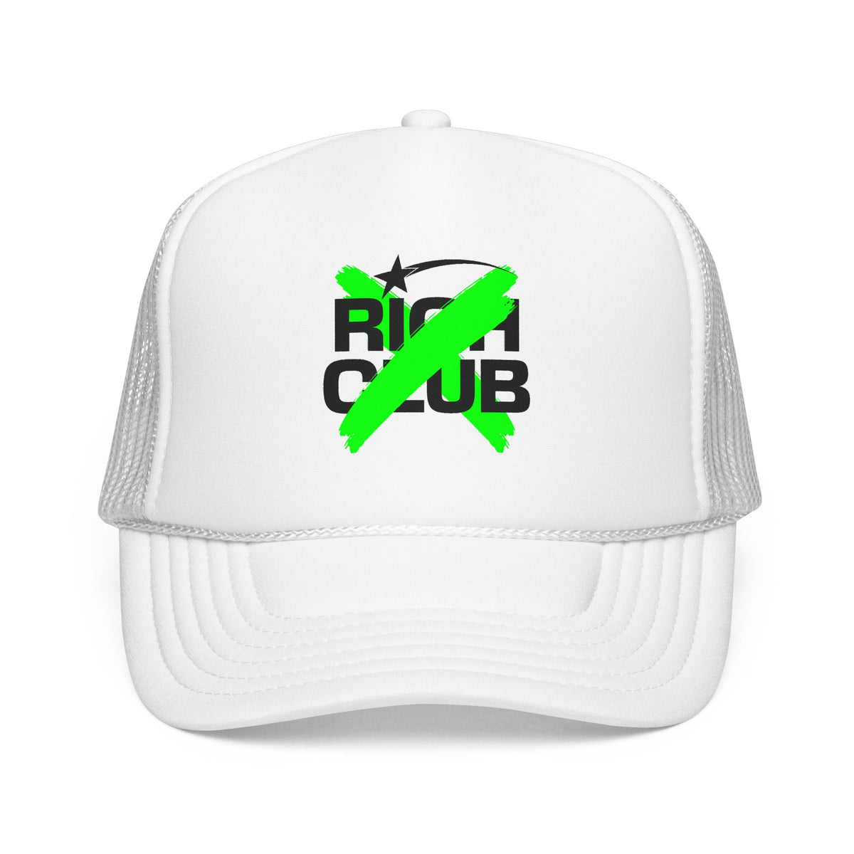 "Rich Club" Green Logo Unisex Foam Trucker Hat - Broke and Dreamin' Hats