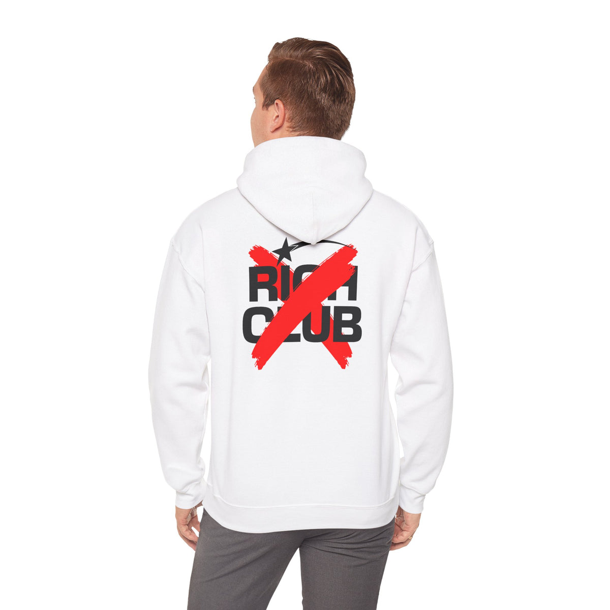 "Rich Club" Red Logo Unisex College Hoodie - Broke & Dreamin' Hoodies