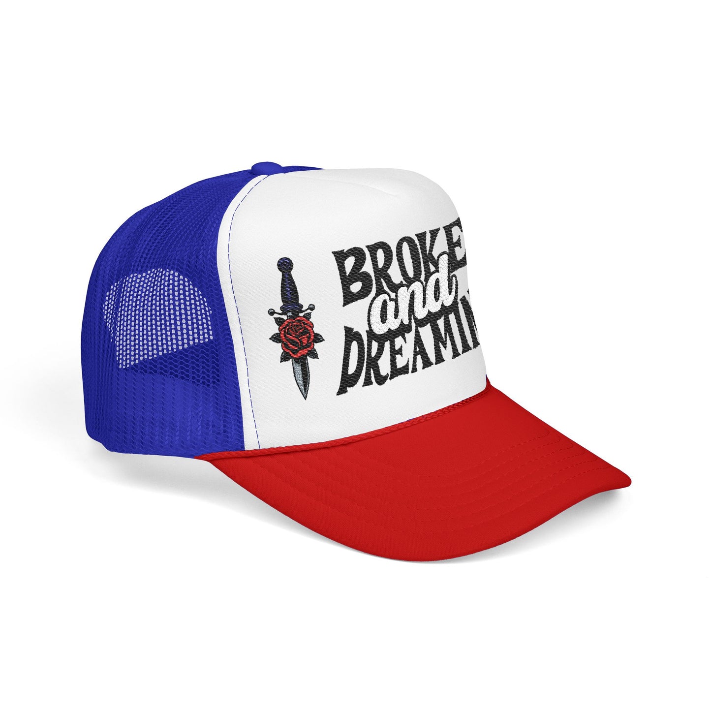 "Knife/Rose" Unisex Foam Trucker Hat - Broke and Dreamin' Hats