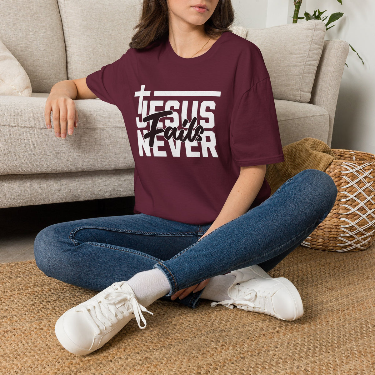 "Jesus Never Fails” Unisex T-Shirt - Broke & Dreamin' T-Shirts