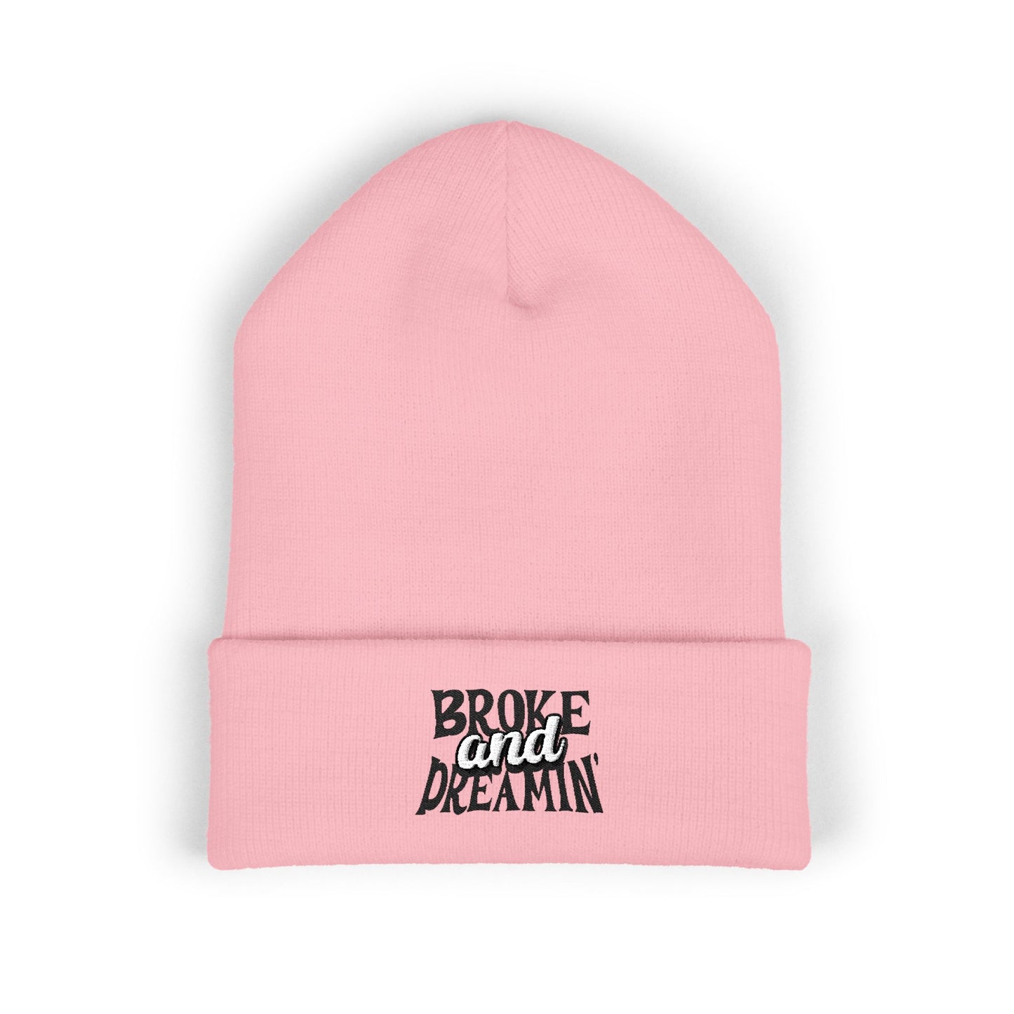 "Broke and Dreamin' Logo" Embroidered Cuffed Beanie - Broke & Dreamin' Beanies