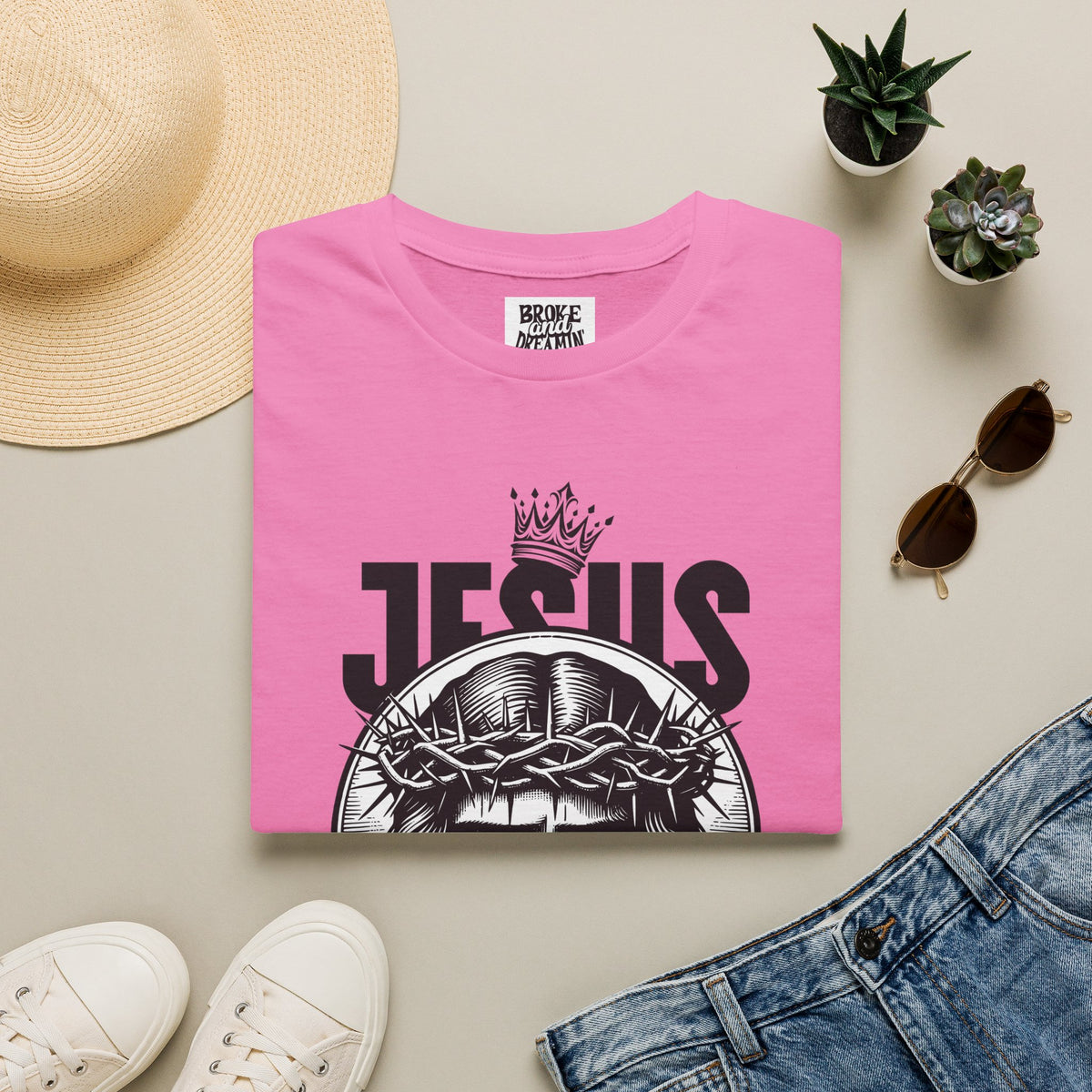 "Jesus Is King” Unisex T-Shirt - Broke & Dreamin' T-Shirts