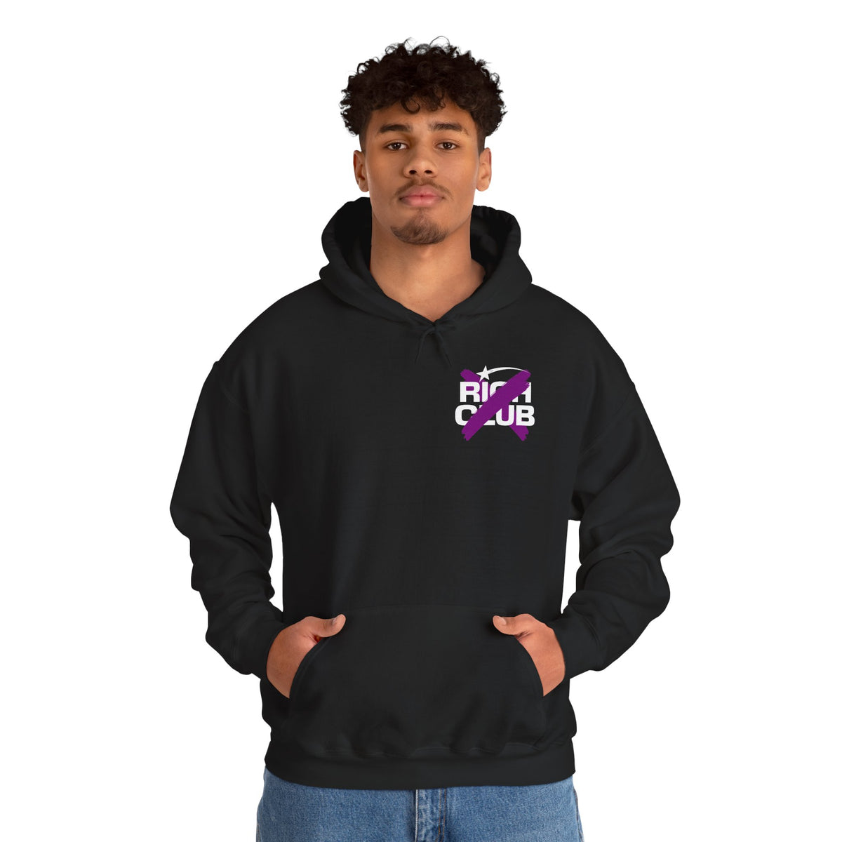 "Rich Club" Purple Logo Unisex College Hoodie - Broke & Dreamin' Hoodies