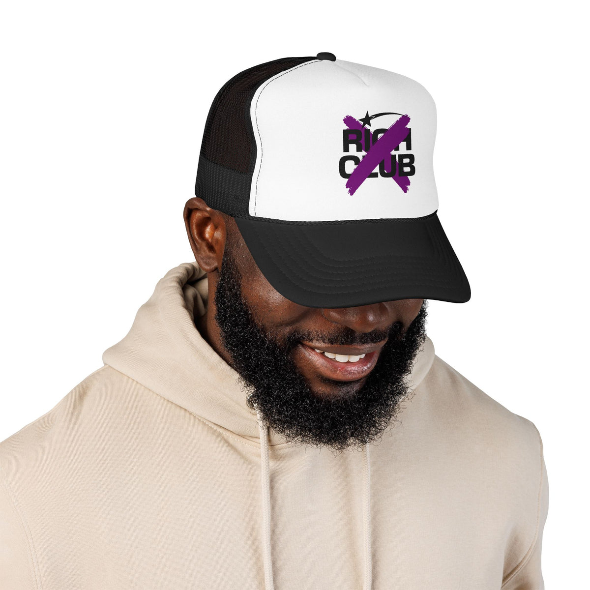 "Rich Club" Purple Logo Unisex Foam Trucker Hat - Broke and Dreamin' Hats