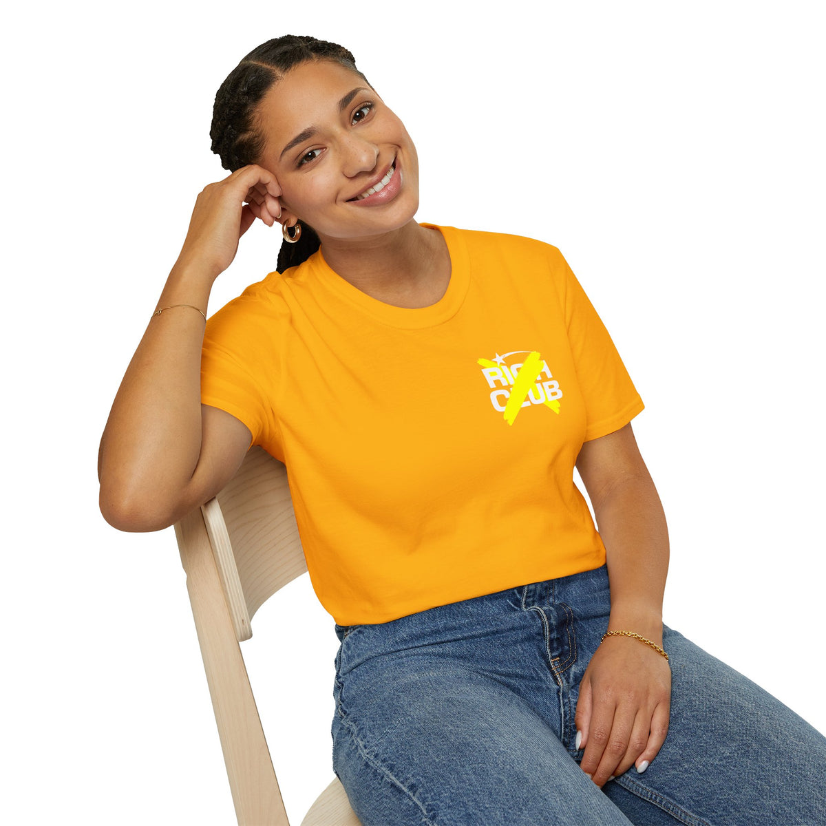 "Rich Club" Yellow Logo Unisex T-Shirt - Broke & Dreamin' T-Shirts