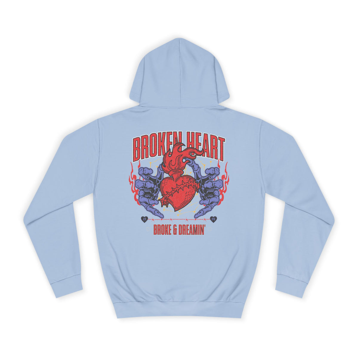 "Heartless" Unisex College Hoodie - Broke & Dreamin' Hoodies