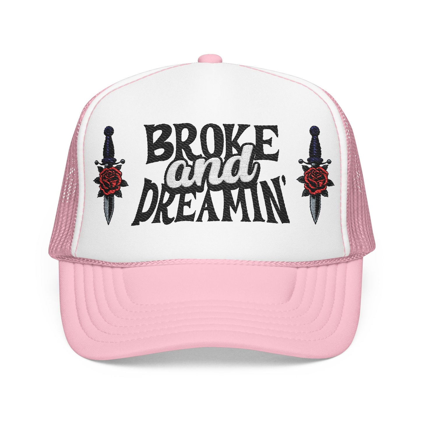 "Knife/Rose" Unisex Foam Trucker Hat - Broke and Dreamin' Hats