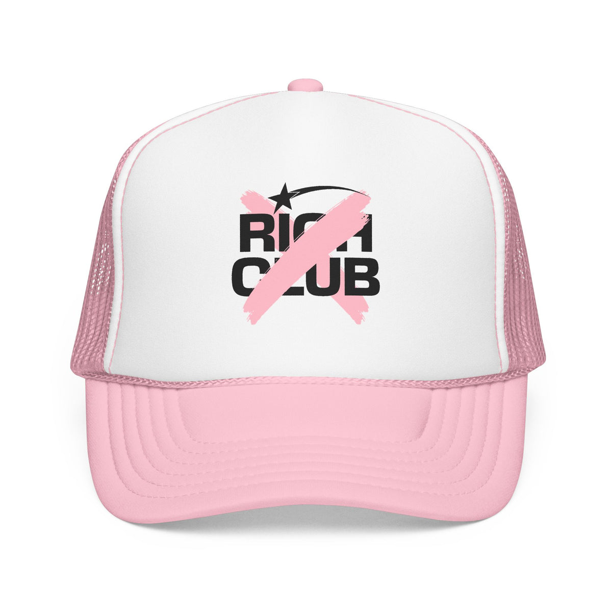 "Rich Club" Pink Logo Unisex Foam Trucker Hat - Broke and Dreamin' Hats