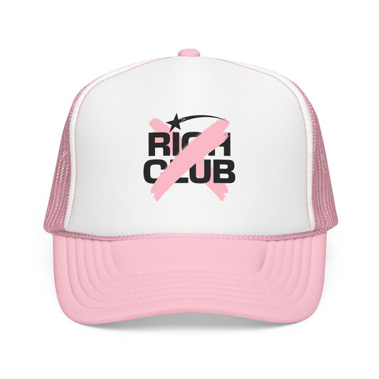 "Rich Club" Pink Logo Unisex Foam Trucker Hat - Broke and Dreamin' Hats