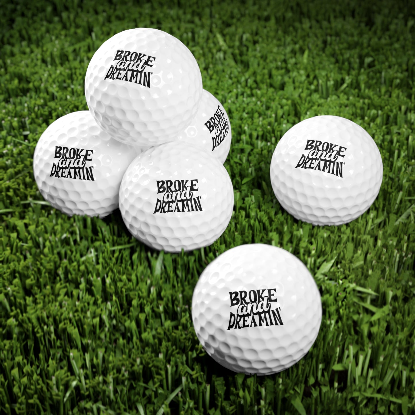 "Broke & Dreamin' Logo" Golf Balls, 6pcs - Broke & Dreamin' Accessories