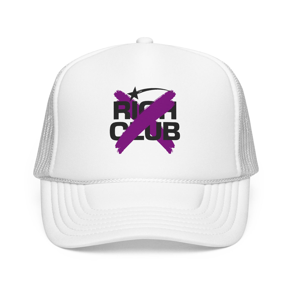 "Rich Club" Purple Logo Unisex Foam Trucker Hat - Broke and Dreamin' Hats