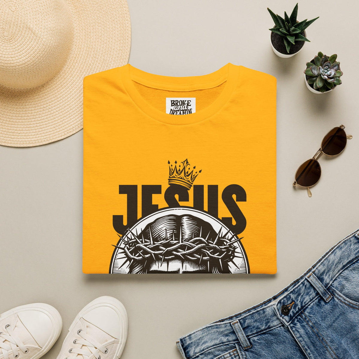 "Jesus Is King” Unisex T-Shirt - Broke & Dreamin' T-Shirts