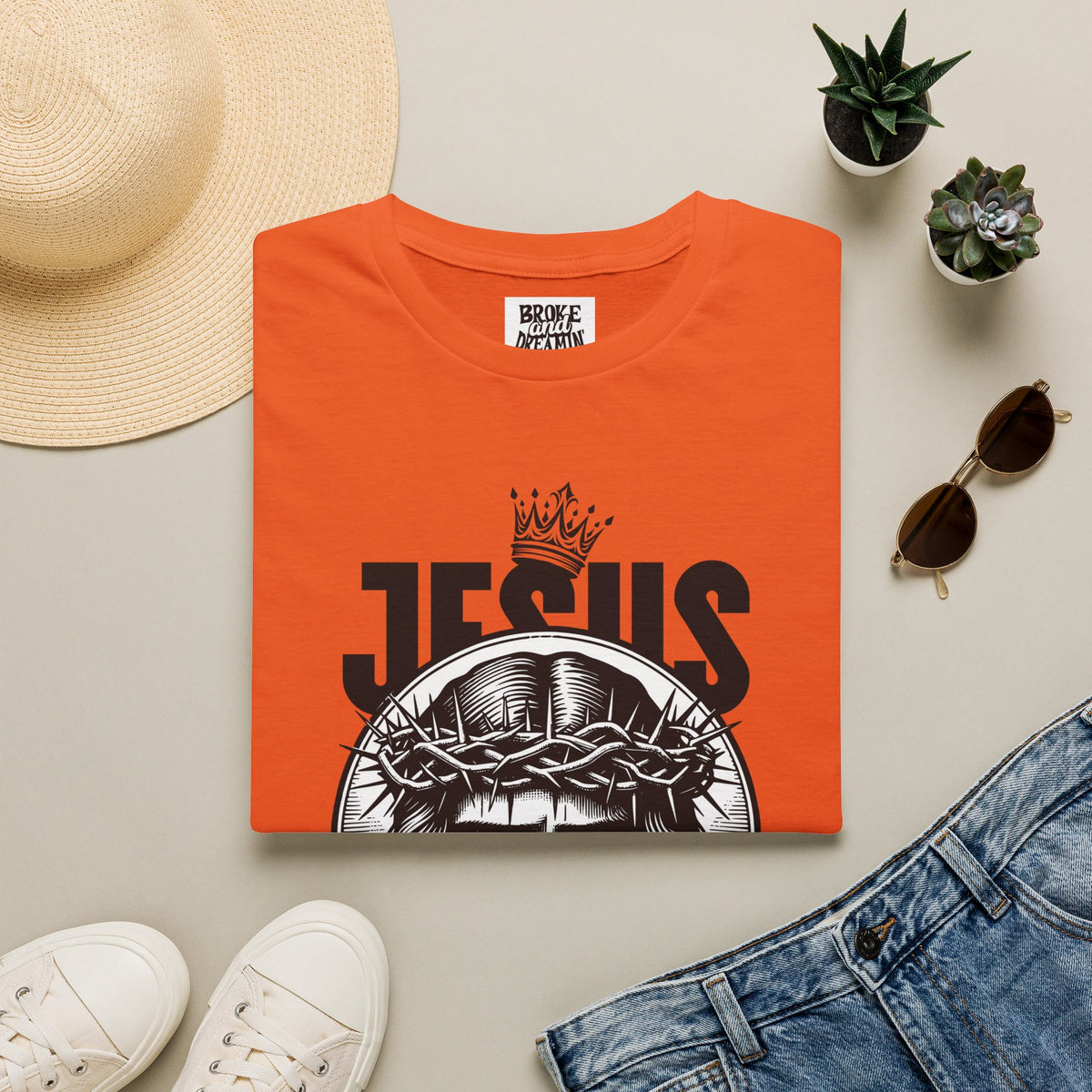 "Jesus Is King” Unisex T-Shirt - Broke & Dreamin' T-Shirts