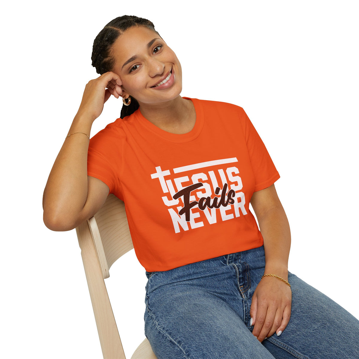 "Jesus Never Fails” Unisex T-Shirt - Broke & Dreamin' T-Shirts