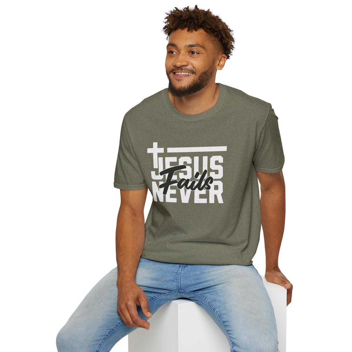 "Jesus Never Fails” Unisex T-Shirt - Broke & Dreamin' T-Shirts