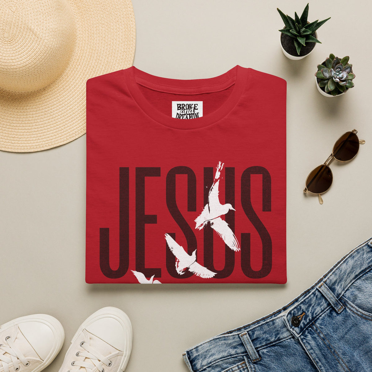 "Jesus Logo” Unisex T-Shirt - Broke & Dreamin' T-Shirts