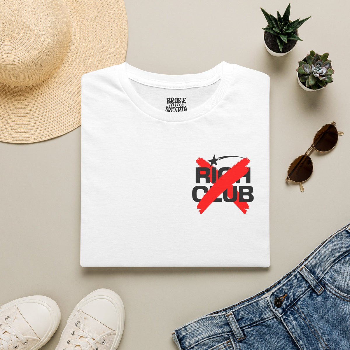 "Rich Club" Red Logo Unisex T-Shirt - Broke & Dreamin' T-Shirts